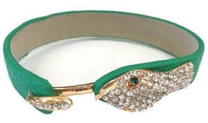 Crystal pave snake leather bracelet 675B106