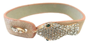 Crystal pave snake leather bracelet 675B106