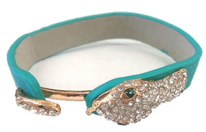 Crystal pave snake leather bracelet 675B106