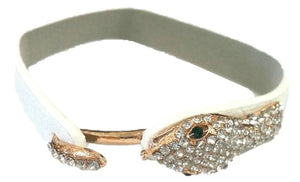 Crystal pave snake leather bracelet 675B106