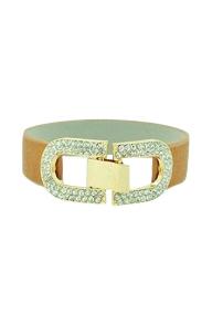 Bracelet Jeweled center leather 675B126