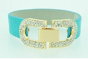 Bracelet Jeweled center leather 675B126