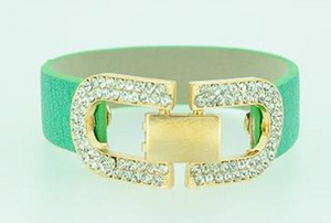 Bracelet Jeweled center leather 675B126
