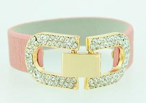 Bracelet Jeweled center leather 675B126