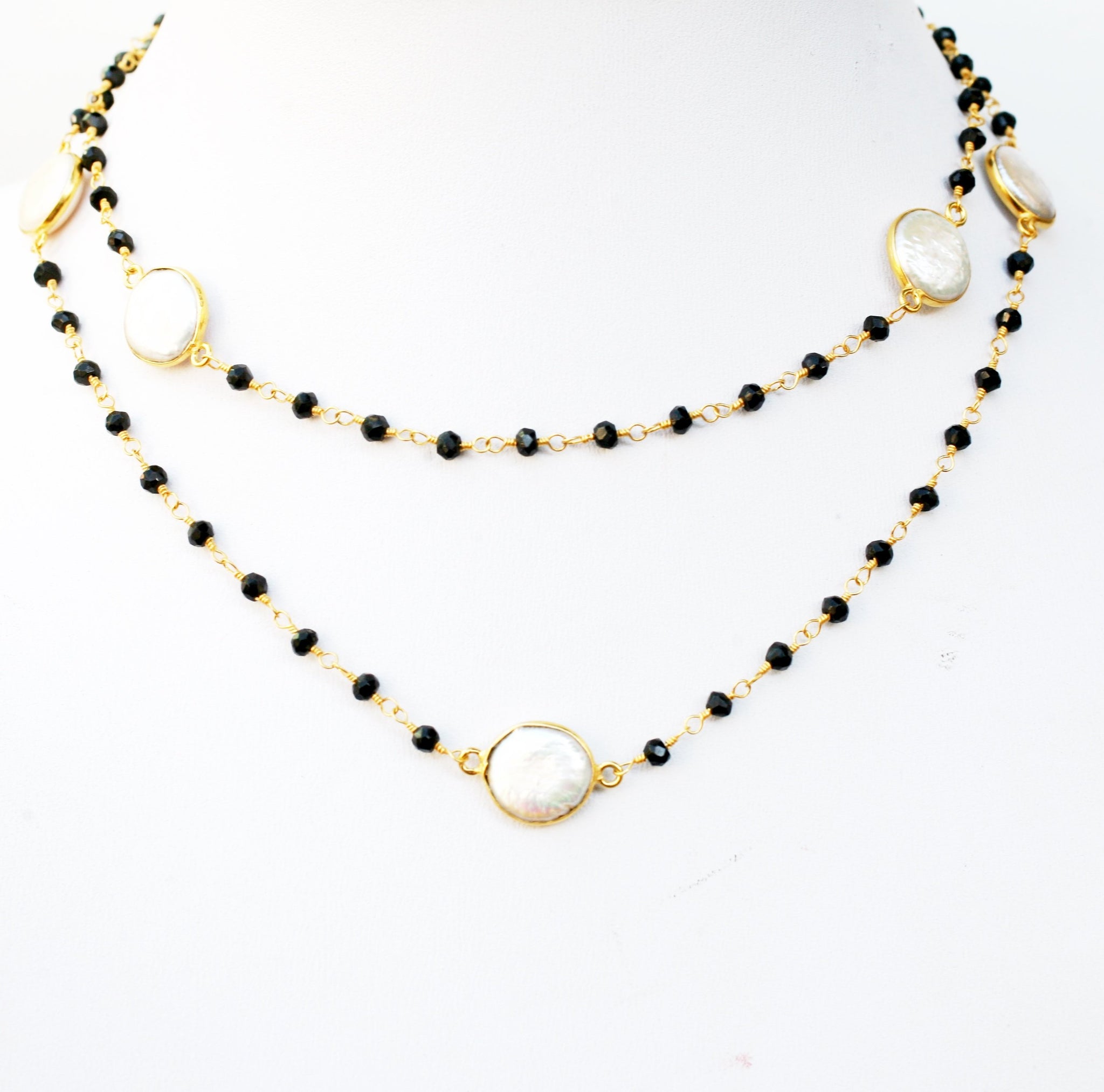 Necklace Gem by the Yard 30” faceted Beads 7 Stations   678nx7