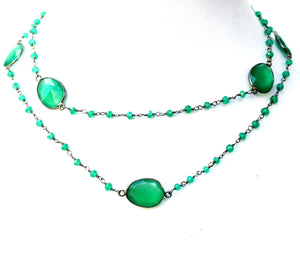Necklace Gem by the Yard 30” faceted Beads 7 Stations   678nx7