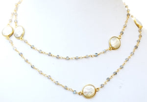 Necklace Gem by the Yard 30” faceted Beads 7 Stations   678nx7