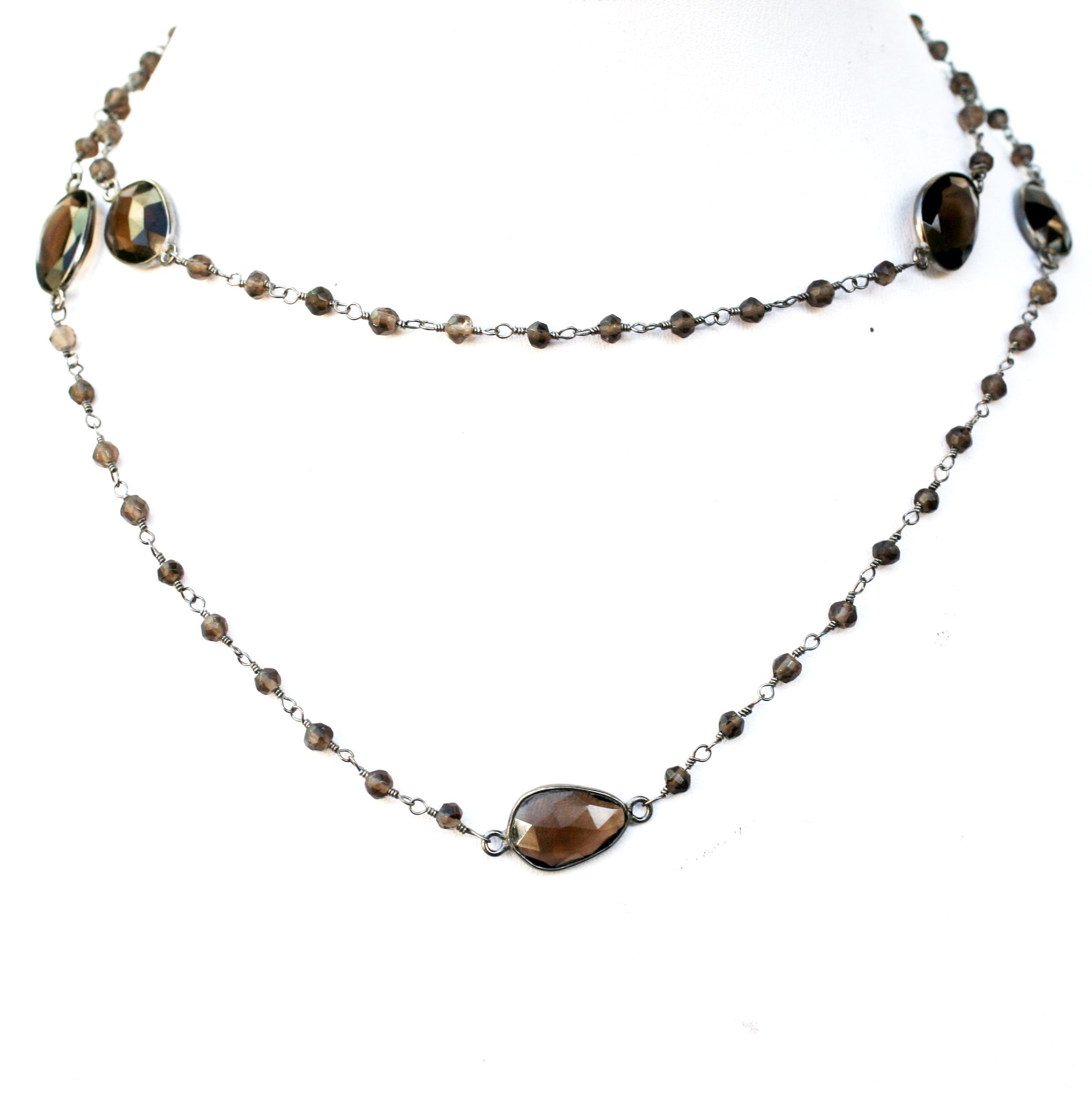 Necklace Gem by the Yard 30” faceted Beads 7 Stations   678nx7