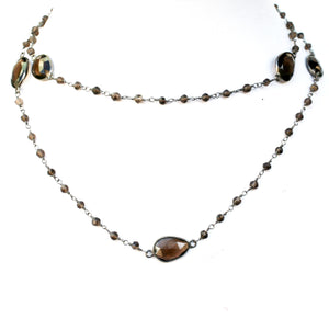 Necklace Gem by the Yard 30” faceted Beads 7 Stations   678nx7