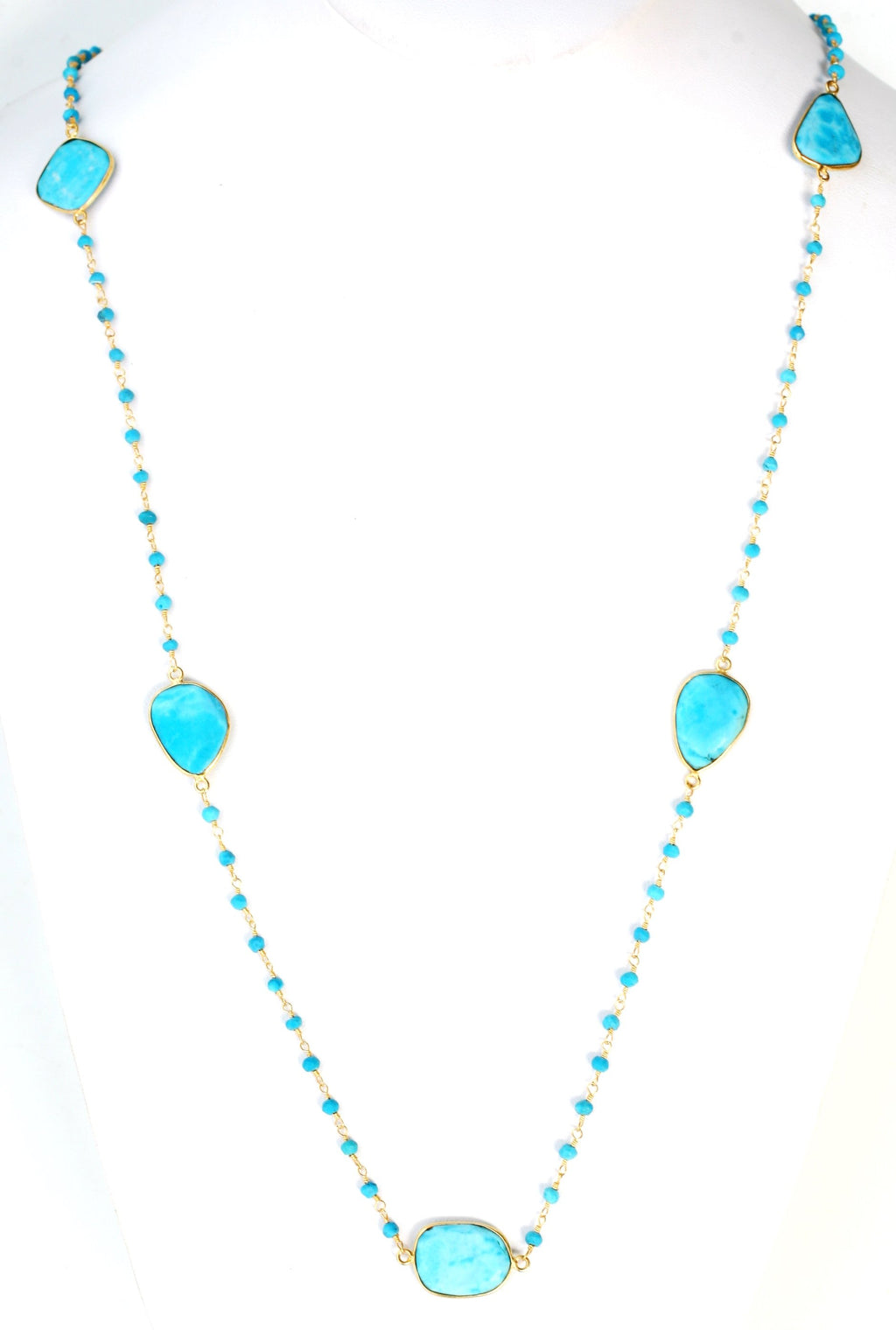 Necklace Gem by the Yard 30” faceted Beads 7 Stations   678nx7