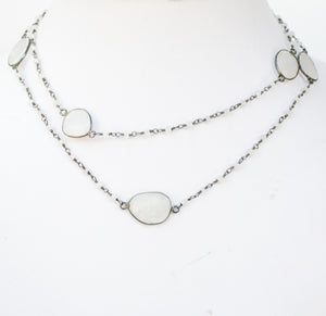 Necklace Gem by the Yard 30” faceted Beads 7 Stations   678nx7