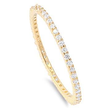 Zirconite Cubic Zirconia Sterling  silver fine Band Ring