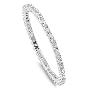 Ring Zirconite Cubic Zirconia Sterling silver fine Band Ring .RP102