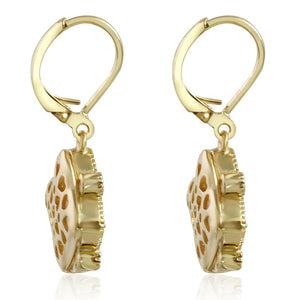 Earrings Electroplated four point star  with centered faceted CZ stone 681E4770
