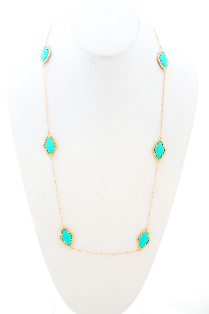 36'' Elongated Clover Station Necklace 681N5643