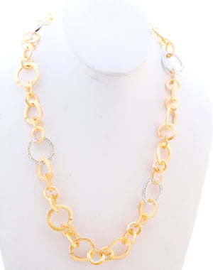 Petite Curved Satin Chain Link Necklace 681N5701