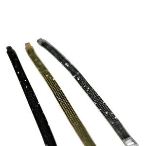 3-ROW FINE BLACK DIAMOND CRYSTAL RHINESTONES TENNIS BRACELET 700B-0073