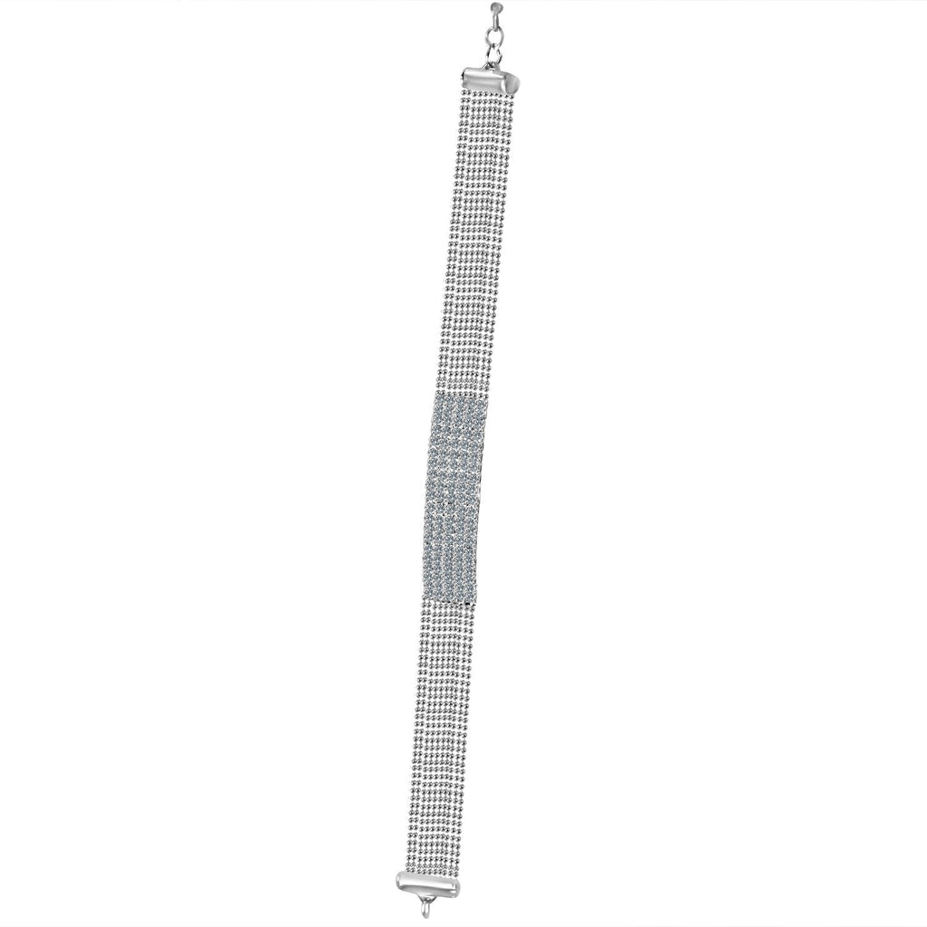 NECKLACE CRYSTAL PAVE  CENTER ON MULTI-BEADS CHAIN STRANDS CHOKER  700C716