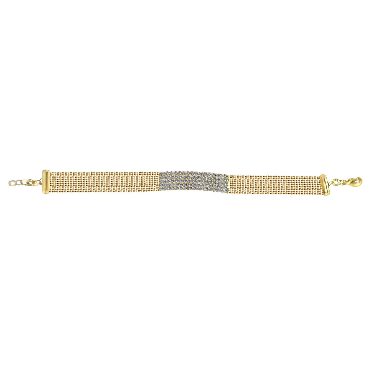 FINE CRYSTAL RHINESTONES PAVE RECTANGLE CENTER ON MULTI-BEADS CHAIN STRANDS CHOKER NECKLACE 700C716
