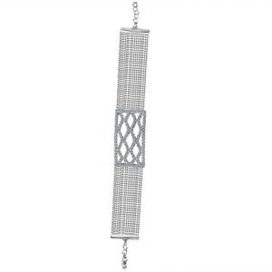 Necklace CRYSTAL  CRISS-CROSS  MULTI-BEADS CHAIN STRANDS CHOKER  700C719