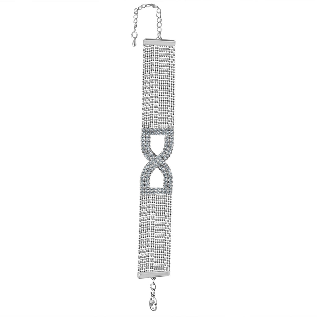 Necklace CRYSTAL  PAVE BOW  MULTI CHAIN CHOKER  700C721
