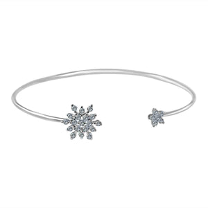 Fine Open end Pave snow flake Bangle set w/Zirconite Cubic Zirconia. 702B1205-1