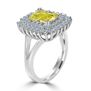Ring Emerald radiant Center Halo Pave Zirconite CZ  Sterling silver Ring 705R0247