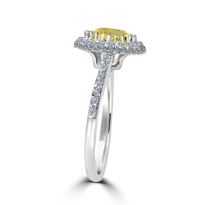 8x8mm Cushion Radiant Center w/Halo Pave Zirconite Pave CZ Sterling silver Ring 705R0249