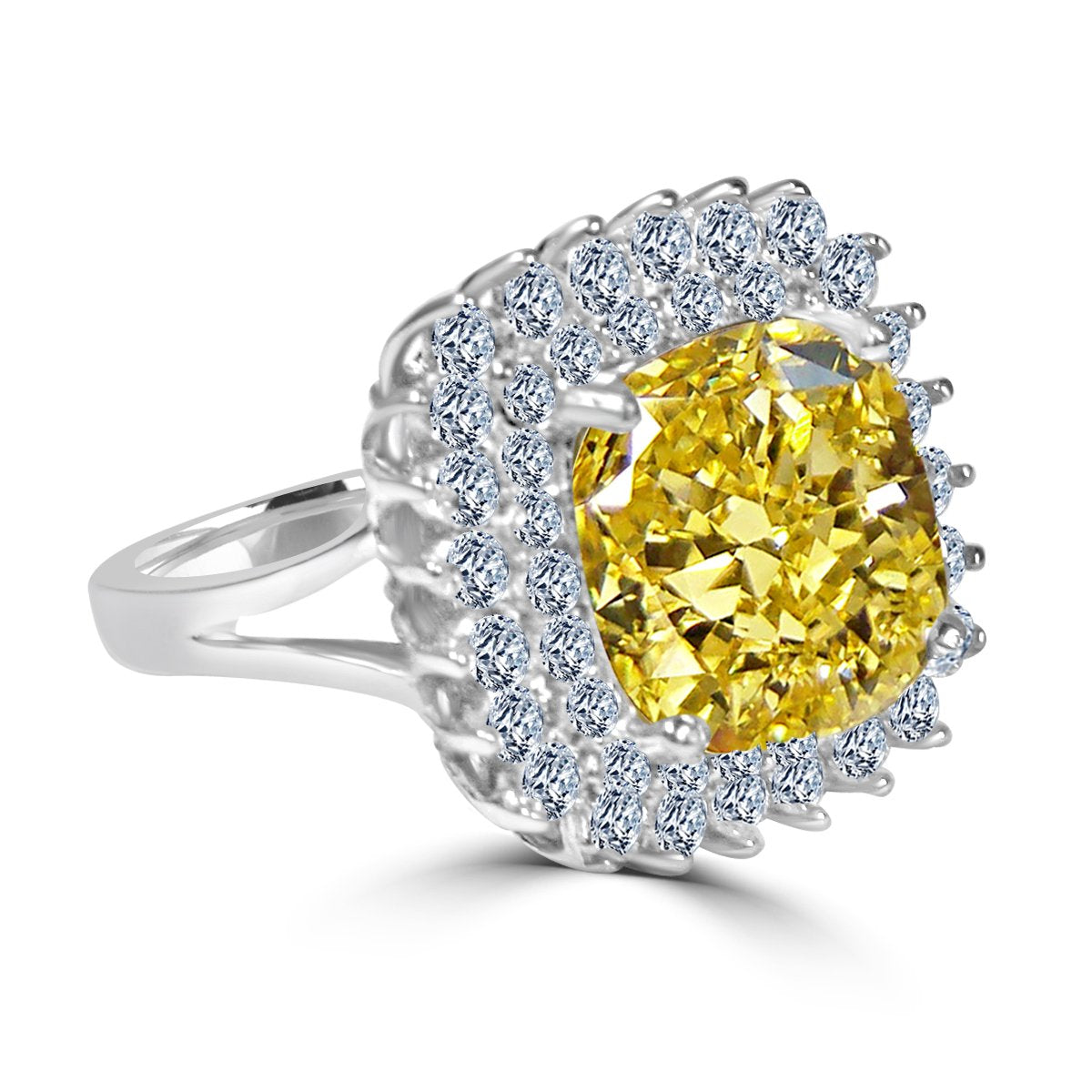 Ring Square Cushion Zirconite Cubic Zirconia Sterling Silver Ring 705R0250