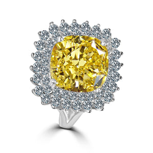 Ring Square Cushion Zirconite Cubic Zirconia Sterling Silver Ring 705R0250