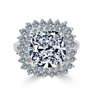Ring Square Cushion Zirconite Cubic Zirconia Sterling Silver Ring 705R0250