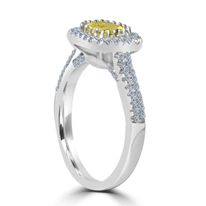 The zirconmania Ring 1CT features a radiant cushion-cut center stone with a halo of pave CZ diamonds and additional diamonds on the upper band, all set in sterling silver (705R0251).