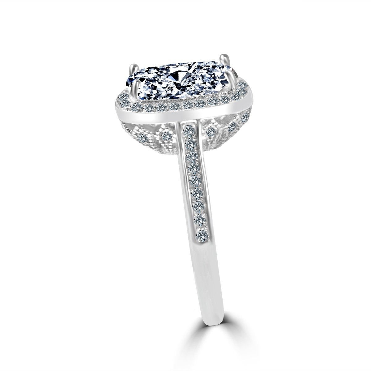 Ring fine cushion Radiant Sterling silver 705R0252
