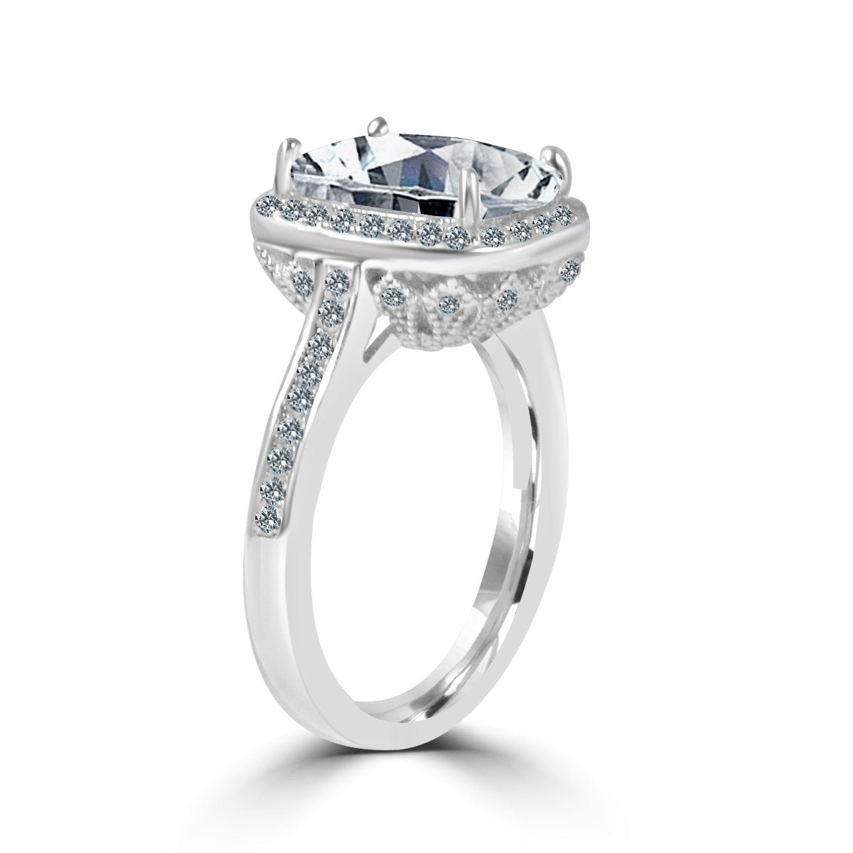 Ring fine cushion Radiant Sterling silver 705R0252