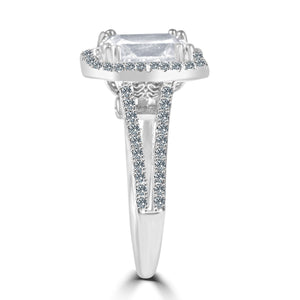 Ring 2 CT. fine Zirconite Emerald  Sterling silver Ring 705R2998