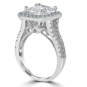 Ring 2 CT. fine Zirconite Emerald  Sterling silver Ring 705R2998