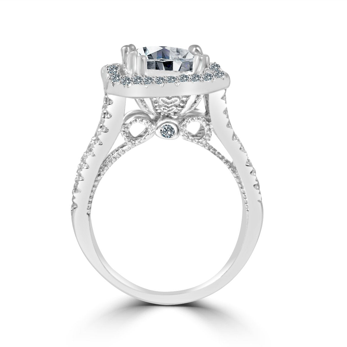 Ring 2 CT. fine Zirconite Emerald  Sterling silver Ring 705R2998