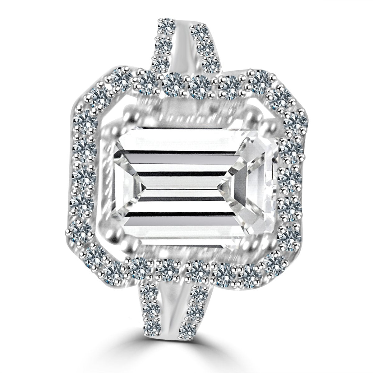 Ring 2 CT. fine Zirconite Emerald  Sterling silver Ring 705R2998