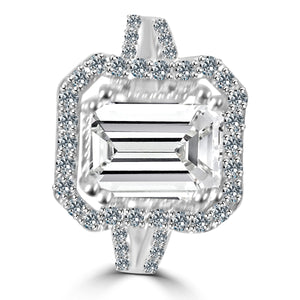 Ring 2 CT. fine Zirconite Emerald  Sterling silver Ring 705R2998