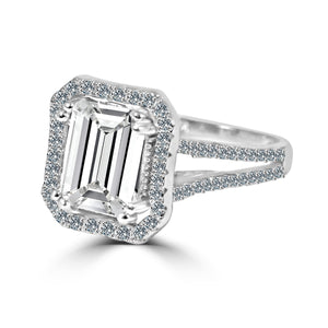 Ring 2 CT. fine Zirconite Emerald  Sterling silver Ring 705R2998