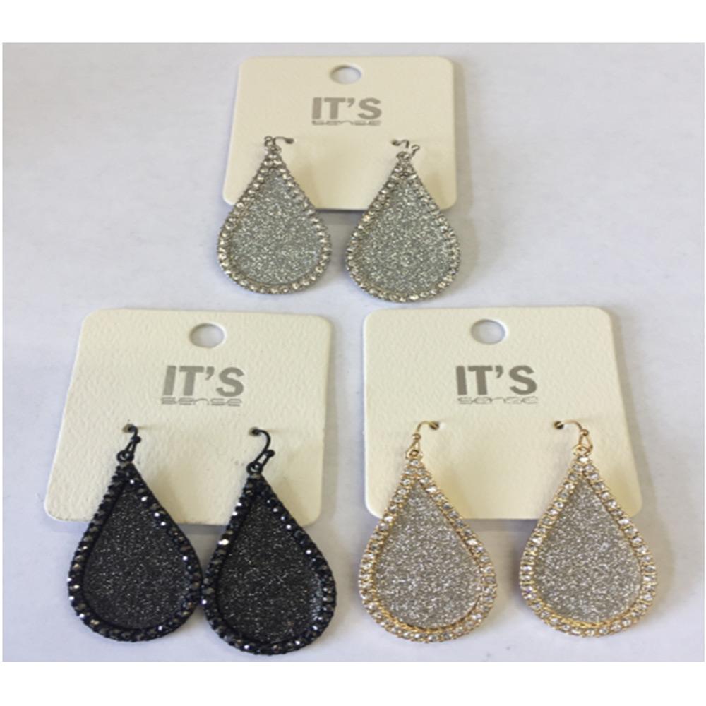 PEAR GLITTER DROP EARRINGS