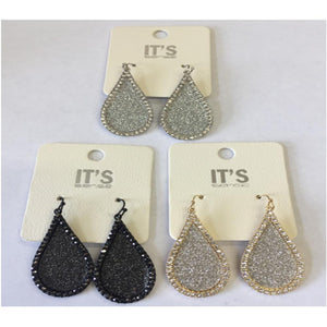 PEAR GLITTER DROP EARRINGS