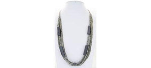 Multi-Rows Beaded Cord Necklace