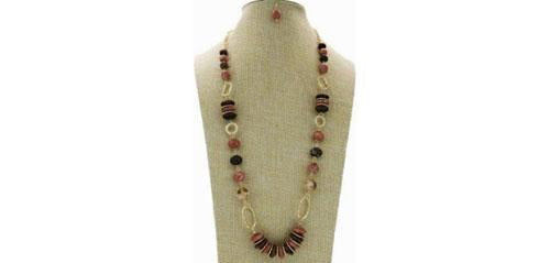 Resin Metal Ring Long Necklace