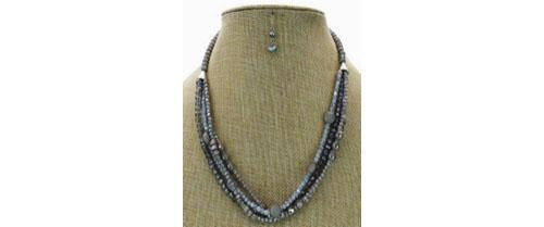 4-Rows Stone Beaded Necklace