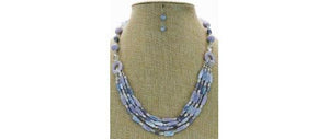 Multi-Rows Bead Shell Stone Necklace