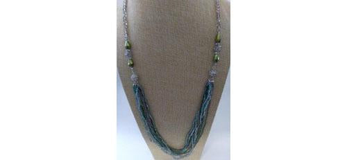 Necklace Crystal Roundels Beaded  With Large Lobster Clasp