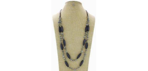 2-Row Braided Bead Long Necklace