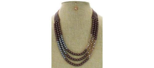 Necklace 3-Row Round Long 719N5672