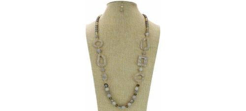 Multi-Shapes Shell Stone Beads Long Necklace